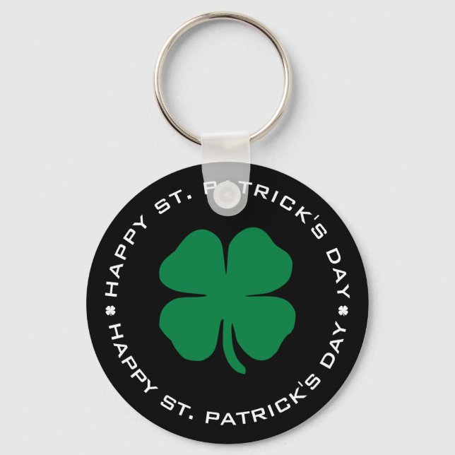 Chaveiro Feliz Rua do Dia de Patrick Shamrock Lucky Charm (Frente)