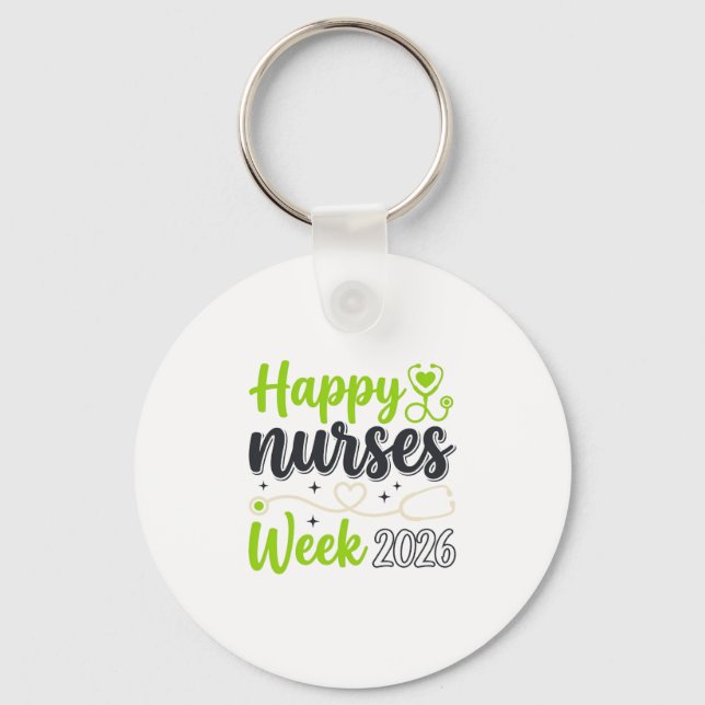 Chaveiro Feliz Semana das Enfermeiras 2026 Stethoscope Desi (Frente)
