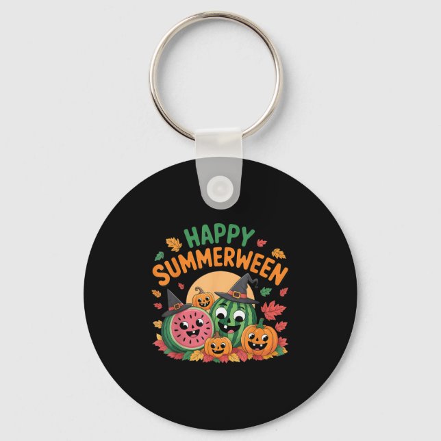 Chaveiro Feliz Summerwin Watermelon Jack-o-lantern Humor S (Frente)
