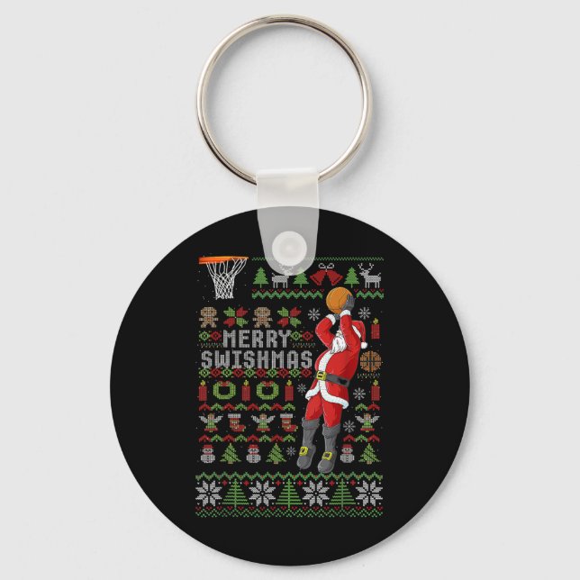 Chaveiro Feliz Swishmas Suéter Feio de Natal Esqueleto de N (Frente)