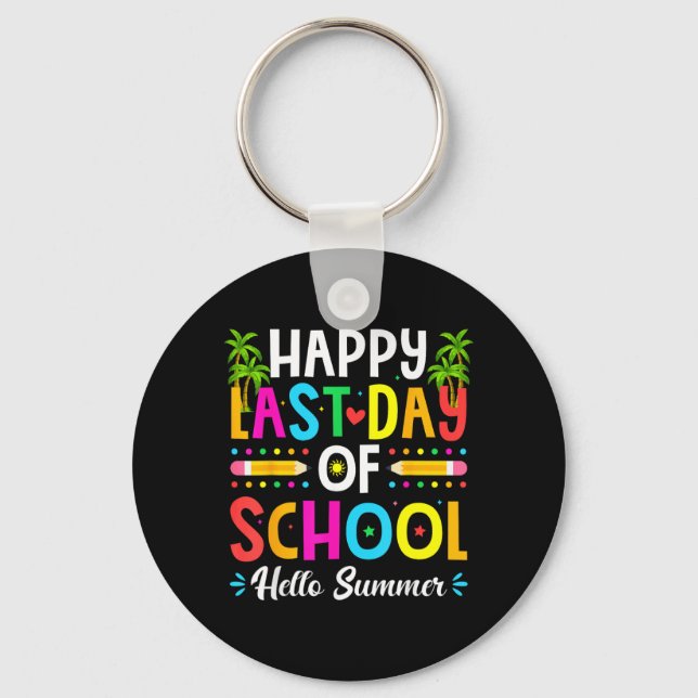 Chaveiro Feliz Último Dia de Aula Olá Verão Professor (Frente)
