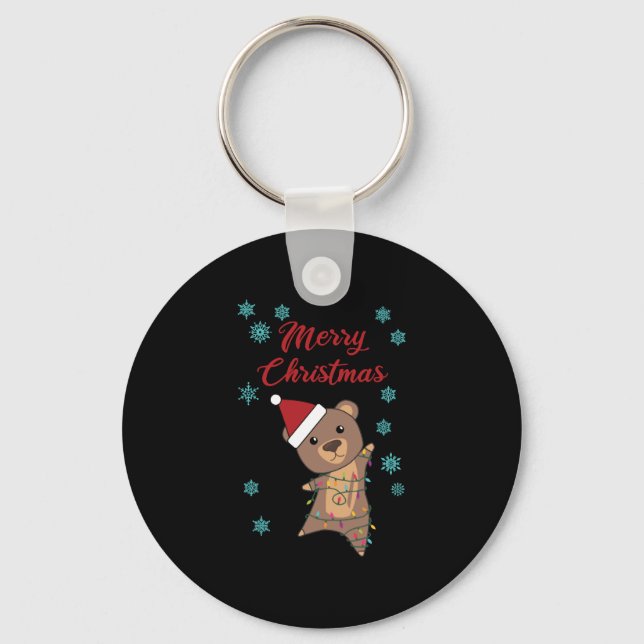 Chaveiro Feliz Ursinho de Urso de Natal (Frente)