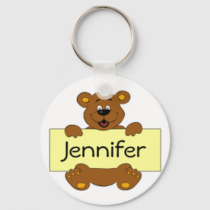Chaveiro Feliz urso com desenhos personalizáveis de banner
