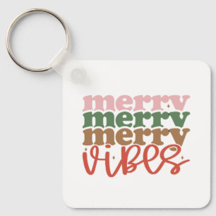Chaveiro Feliz Vibes Retro Groovy Feriados de Natal