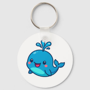 Chaveiro Feliz Vinheta de Baleia Kawaii - Amigo do Oceano B