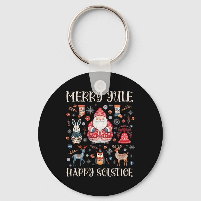 Chaveiro Feliz Yule Happy Solstecore Scandinávia (Frente)