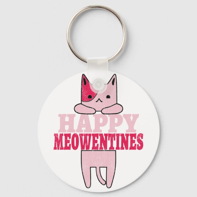 Chaveiro Felizes Meowentines | presentes de Dia de os namor (Frente)
