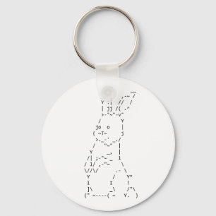 Chaveiro Felz pascoa ASCII Bunny Art