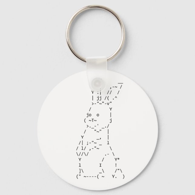 Chaveiro Felz pascoa ASCII Bunny Art (Frente)