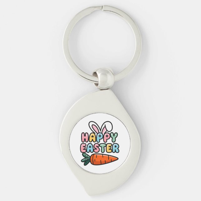 Chaveiro Felz pascoa Bonito de Pastel Ouvidos com Cenoura (Frente)