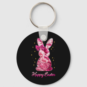 Chaveiro Felz pascoa Bunny Coquette Arco Rosa Chinoi