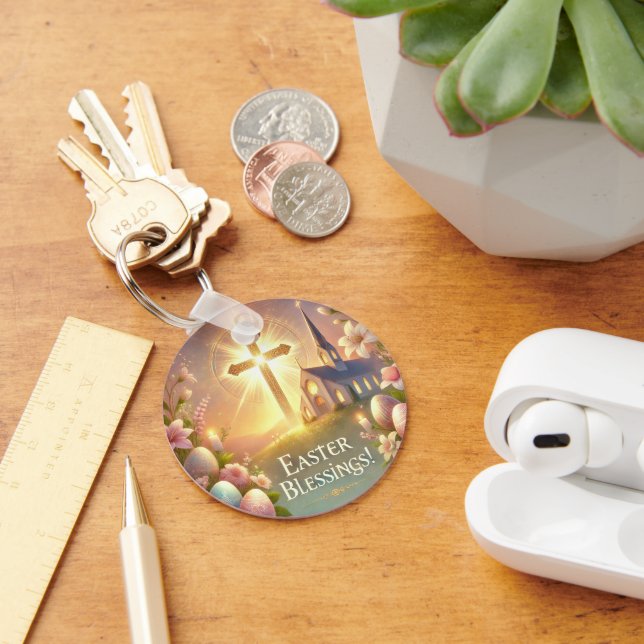 Chaveiro "Felz pascoa: Um dia de amor e riso" (Mesa)