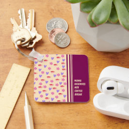 Chaveiro Feminine Stripes Mama Café Break Art