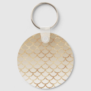 Chaveiro Feminino e Glamour Ondulado Dourado Sereia Brilho