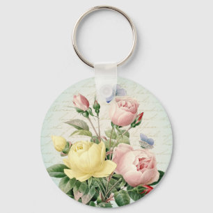 Chaveiro feminino floral dos rosas do vintage