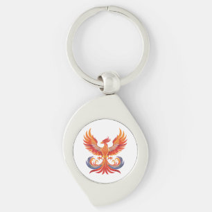 Chaveiro Fênix mitológica fantástica brilhante