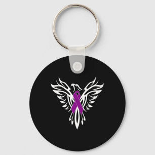 Chaveiro Fênix Roxo de Consciência do câncer de pâncreas