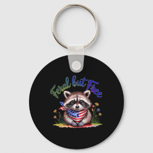 Chaveiro Feral, Mas Grátis Raccoon 4 De Julho Mulheres Pa