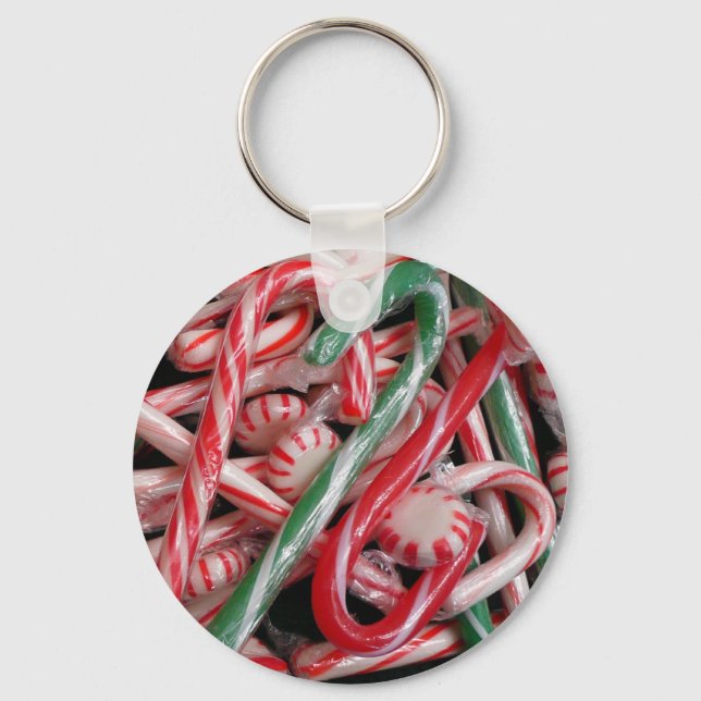 Chaveiro Feriado de Natal Candy Canes and Peppermints (Frente)