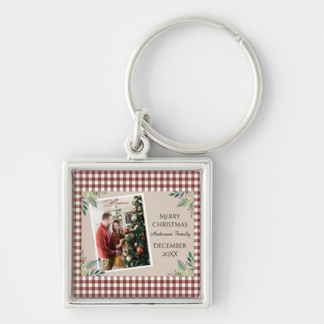 Chaveiro Feriado de Natal com Verificação Vermelha (Frente)