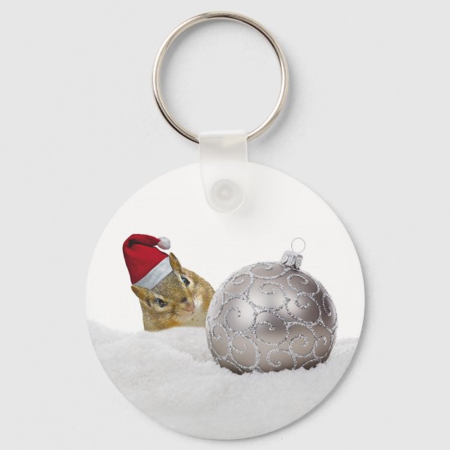 Chaveiro Feriado de Natal em Prata e Neve (Frente)