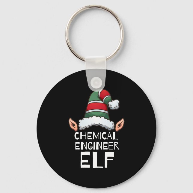 Chaveiro Feriados de Natal do Elf do Engenheiro Químico (Frente)