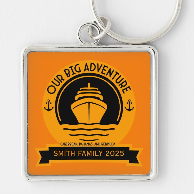 Chaveiro Férias de cruzeiro de Caribe (Frente)