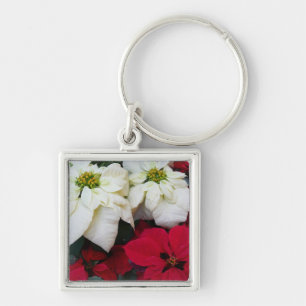 Chaveiro Férias de Natal White e Red Poinsettias II