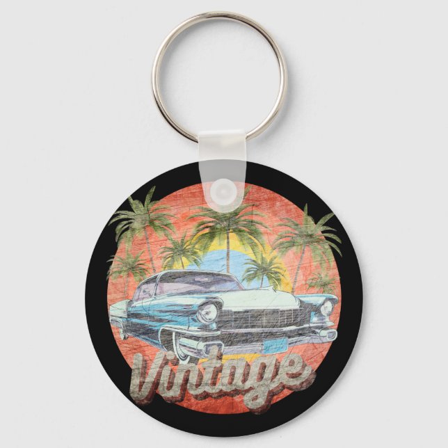 Chaveiro Férias de Verão de Carro Antigo Rústico (Frente)