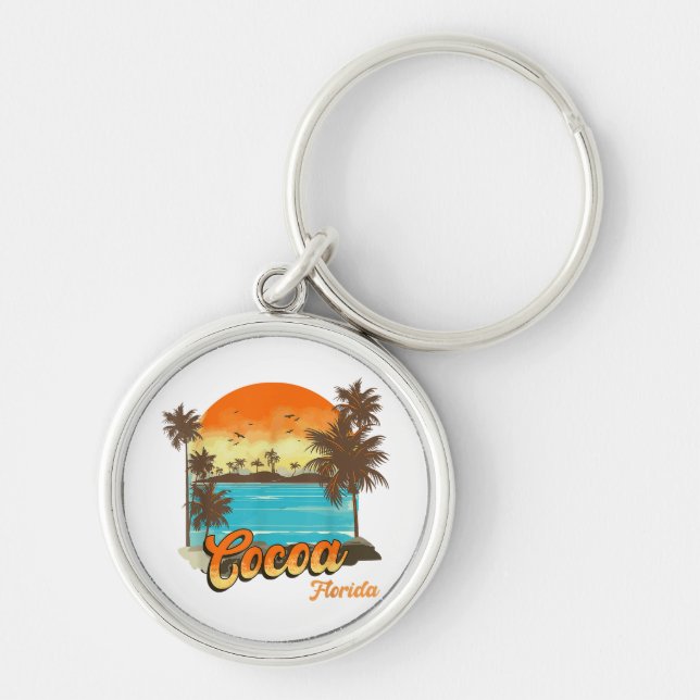 Chaveiro Férias de Verão na Flórida de Cacau Palm Sunset (Frente)