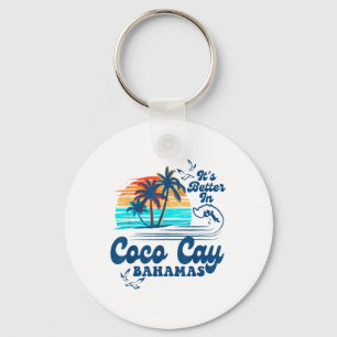 Chaveiro Férias de Verão na praia de Coco Cay Bahamas Vinta