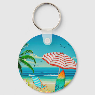 Chaveiro Férias de verão na praia, Relaxamento