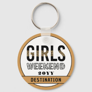 Chaveiro Férias de Viagem de Meninas de Fim de Semana Perso