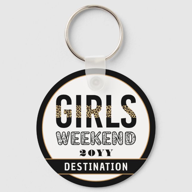 Chaveiro Férias de Viagem de Meninas de Fim de Semana Perso (Verso)