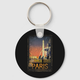 Chaveiro Férias em Paris França Vintage Retro Viagem Férias