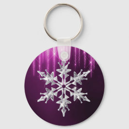 Chaveiro Férias Inverno Vidro Natal Floco de Neve