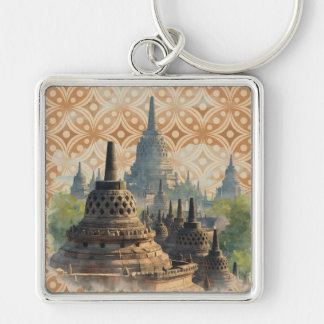 Chaveiro Férias, Templo de Borobudur, Java Indonésia, Vinta