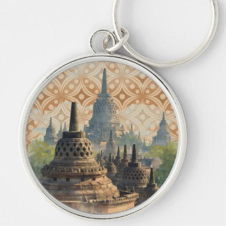Chaveiro Férias, Templo de Borobudur, Java Indonésia, Vinta