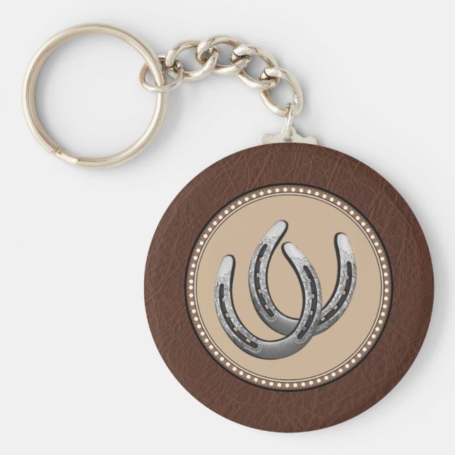 Chaveiro Ferraduras de Prata Ocidental Sortudas (Frente)