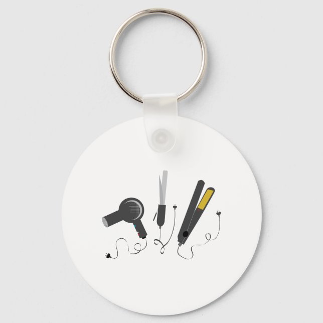 Chaveiro Ferramentas de Lista de Estilos de Cabelo (Frente)