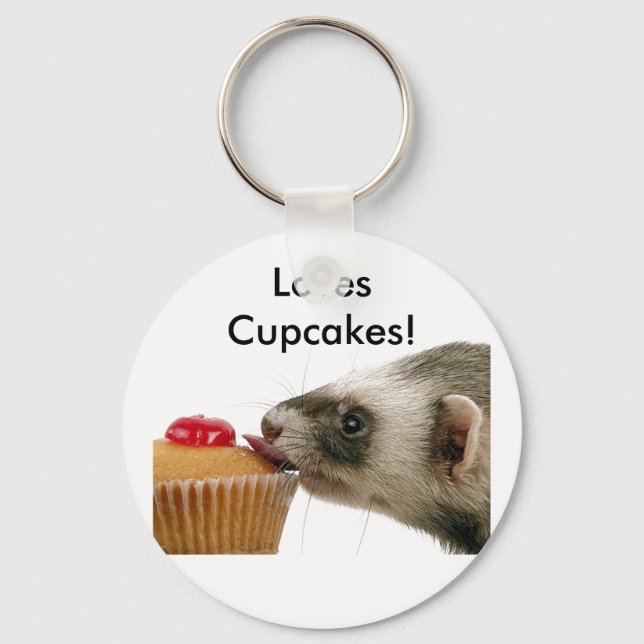 Chaveiro Ferret Love Cupcakes (Frente)