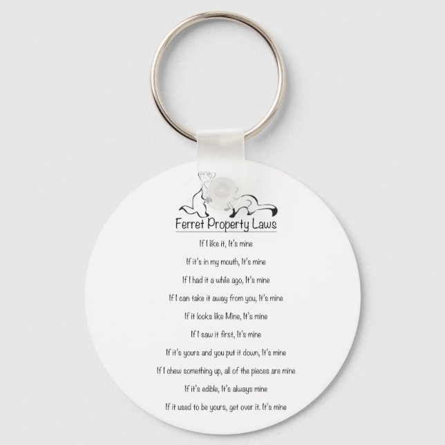 Chaveiro Ferret Property Laws Keychain (Frente)
