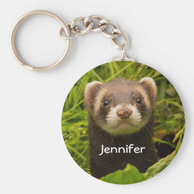 Chaveiro Ferreto castanho-bonito na grama (Frente)