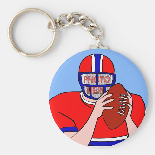 Chaveiro Ferro-rede personalizável de futebol fotográfico (Frente)