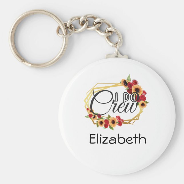 Chaveiro Festa Bridal, Eu Faço Tripulação, Girassóis, Rosas (Frente)