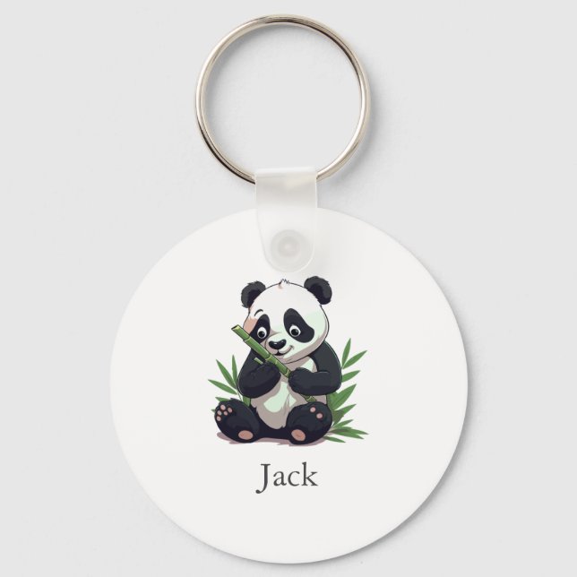 Chaveiro Festa de aniversário Bamboo de Panda Verde (Frente)