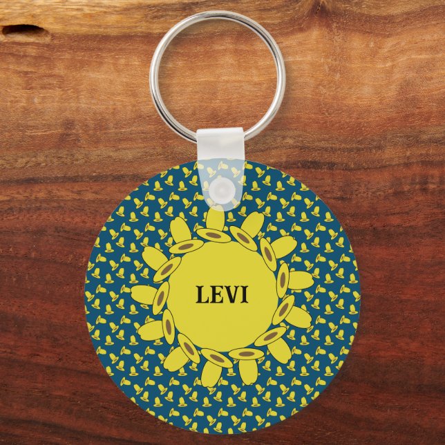 Chaveiro Festa de aniversário de cowboy (Frente)