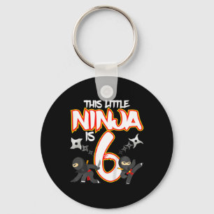 Chaveiro Festa de Aniversário de Criança Ninja de 6 Anos Ar