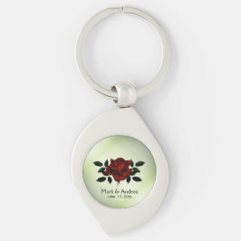 Chaveiro Festa de casamento de Rosa de sangue verde