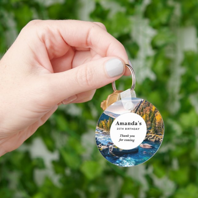 Chaveiro Festa de Fotografias do Rio e Montanhas Obrigado (Mão)